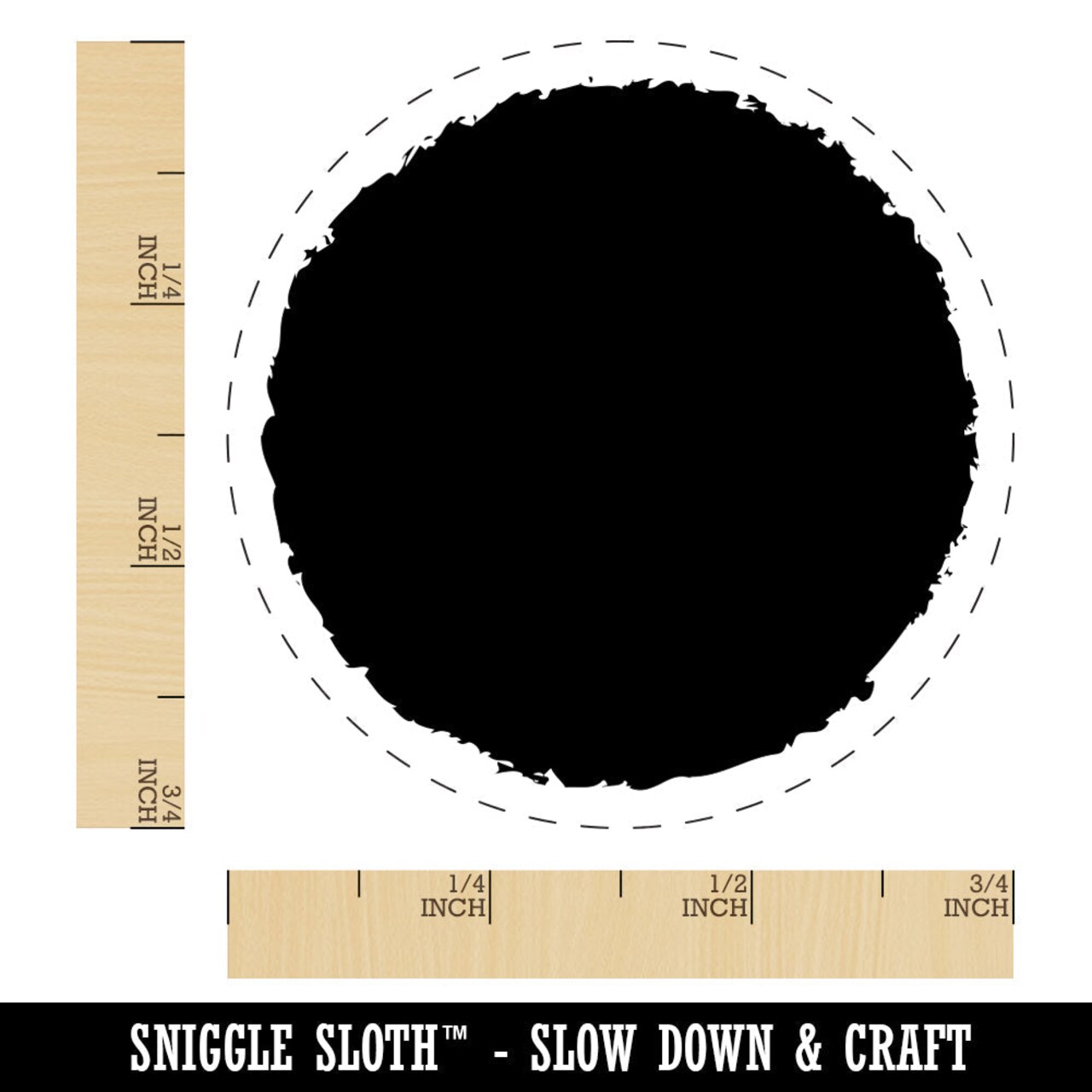 Sketchy Solid Circle Rubber Stamp for Stamping Crafting Planners